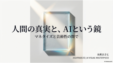 光希まさとの徒然草 現代篇「人間の真実と、AIという鏡——マネタイズと芸術性の間で」２８４